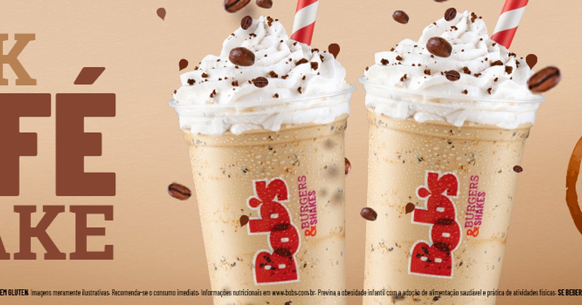 Bob's Brasil Milk Café Shake com topping de chantilly